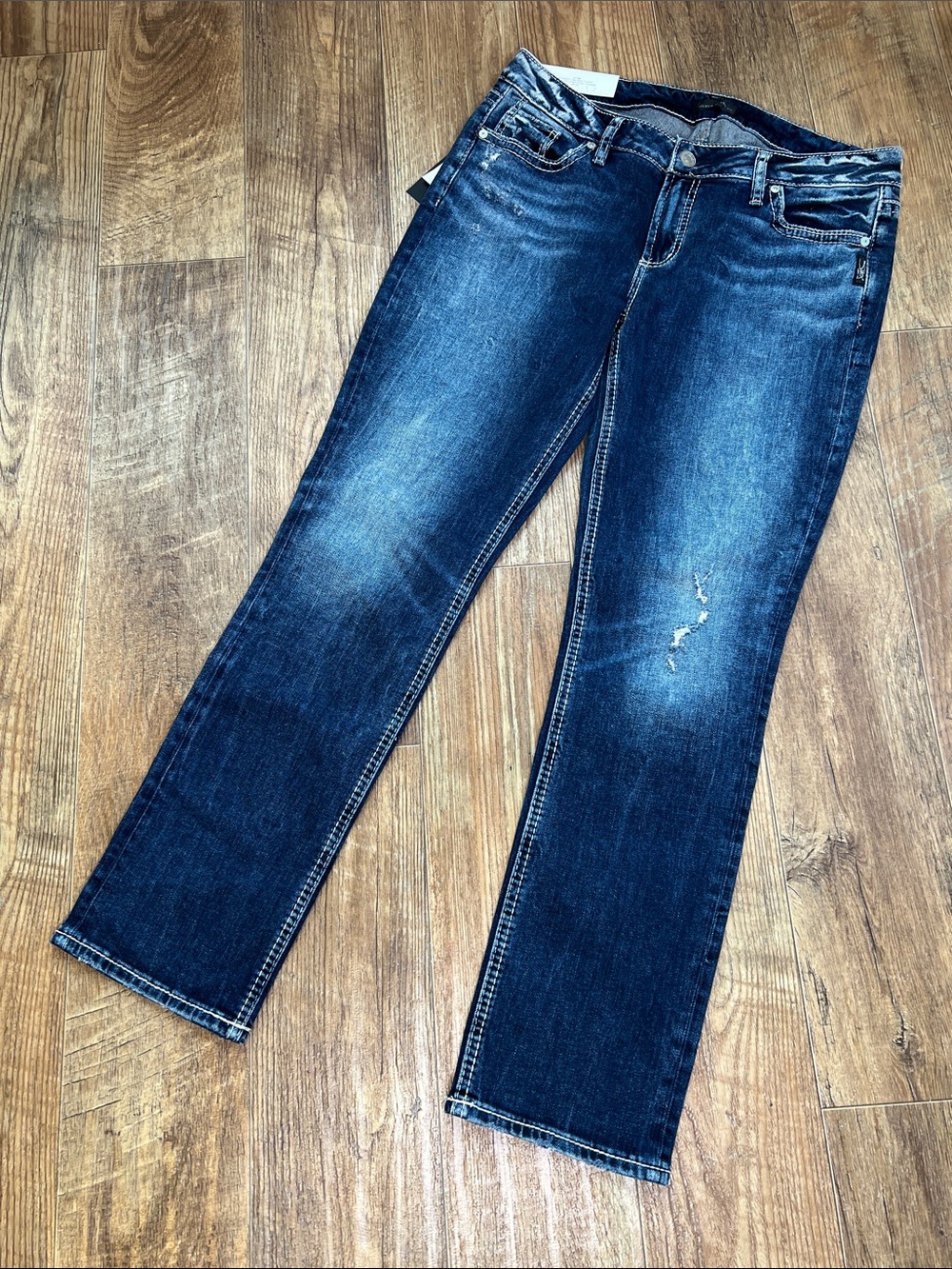 Silver Jeans Women's Dark Indigo Straight Leg Jeans S-30